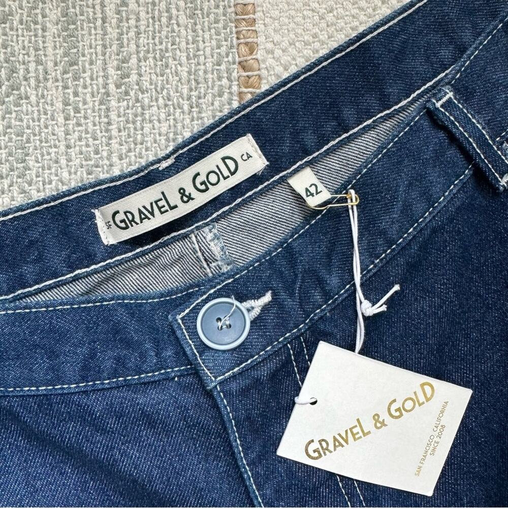 Gravel & Gold Colusa Shasta Dark Wash Relaxed Fit High Rise Tapered Leg Jeans 42 - Picture 12 of 16